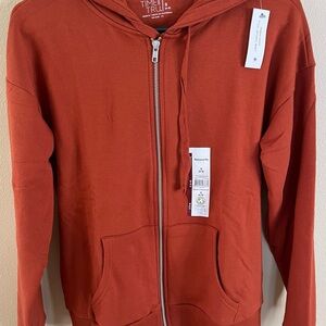 NEW! Time And Tru Full Zip Fleece Jacket Size S Beautiful Fall Color Hoodie